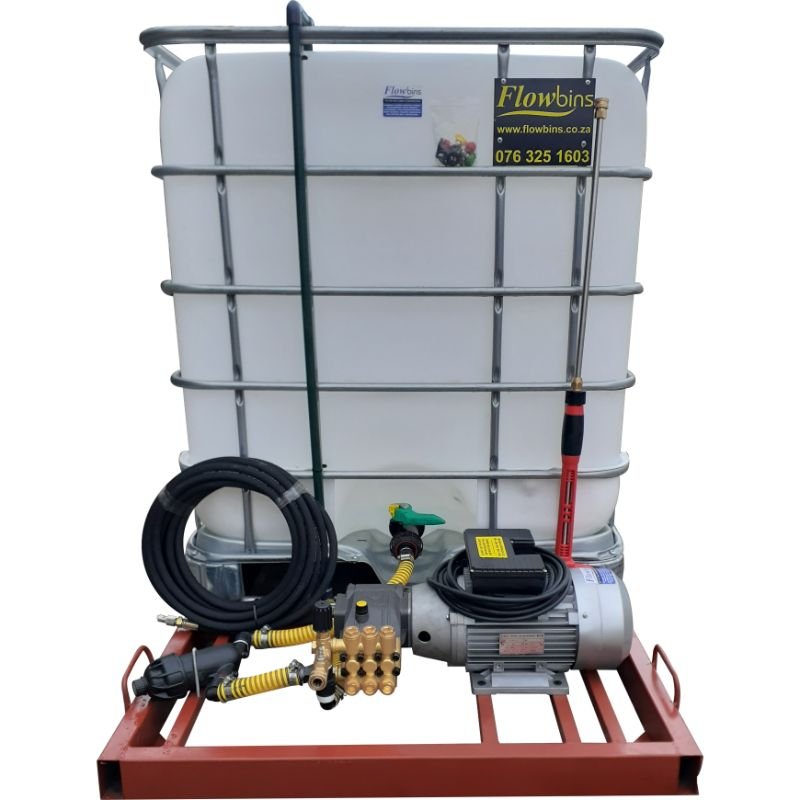 1000l Mobile High Pressure Washer 2.2kw-220v-100bar Flowbin™ unit