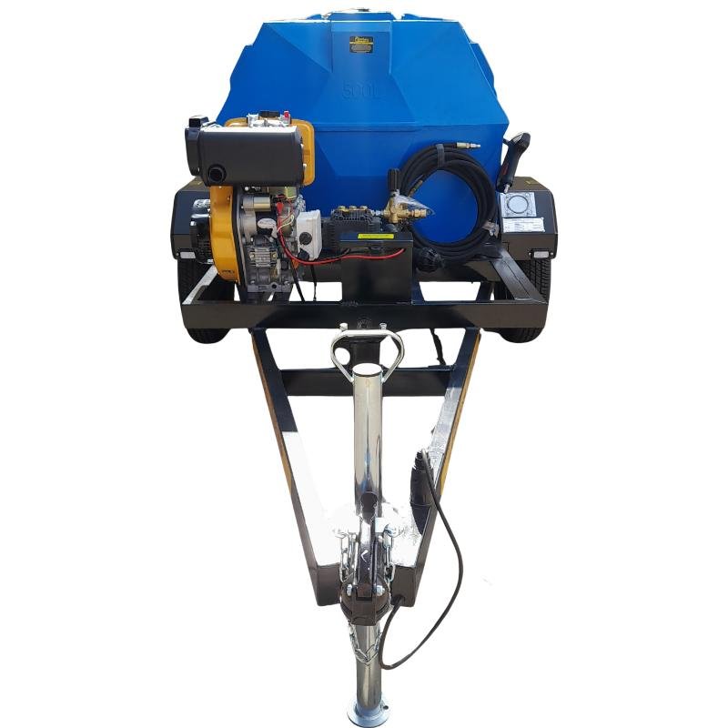 500l Pressure Washer Trailer 241bar-Diesel-Electric-Start-Horizontal Unbraked