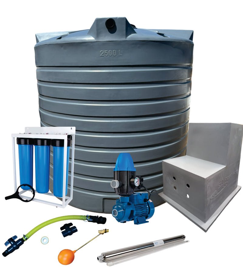Water tank Combo Full House: 2500l Water tank & 0.75kw Peripheral Water Pump