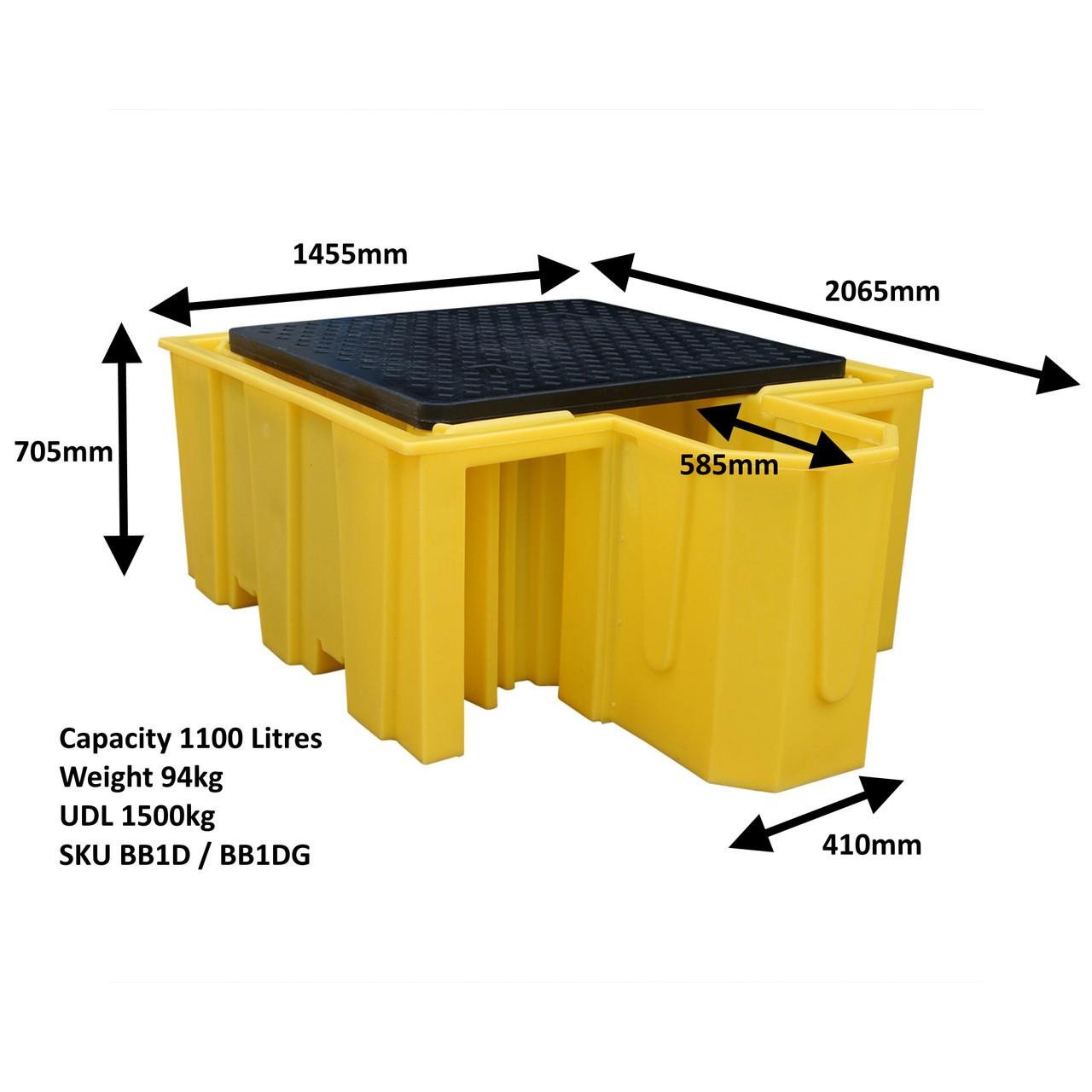 Single IBC Spill Containment Pallet With Integrated Dispensing Area (1120L Capacity) for sale in South Africa – SME Warehousing Solutions
