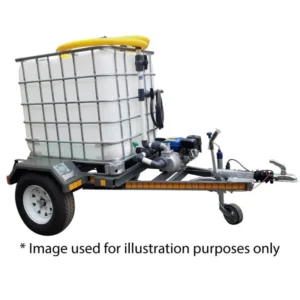 1000l Water Bowser trailer 7bar-3-outlet Flowbin™ braked for sale in South Africa - SME Warehousing Solutions